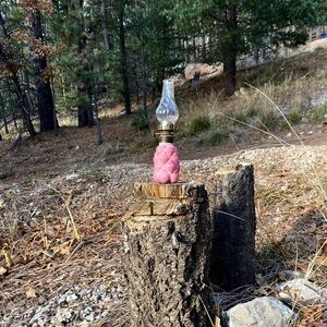 Vintage Pink Oil Lamp